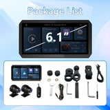 Motorcycle CarPlay/Android Auto Screen Supports TPMS BSD Check tyre pressure