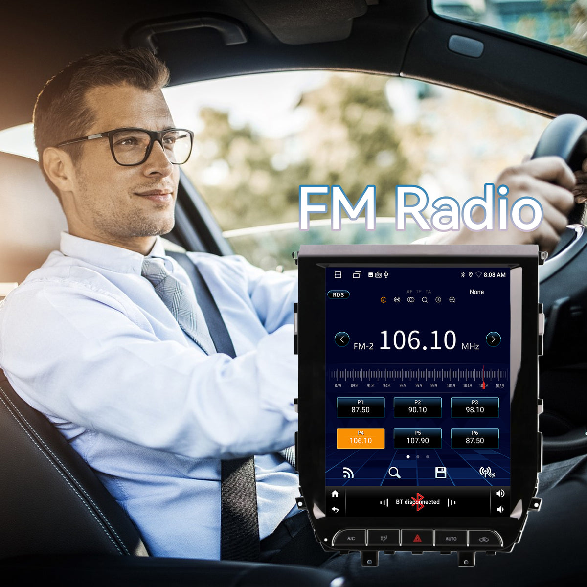 Car Radio Stereo for Toyota Land Cruiser 2016-2020, Octa-Core 8GB+128GB Android Head Unit with Wireless CarPlay Android Auto, Touch Screen GPS Navigation Bluetooth DSP
