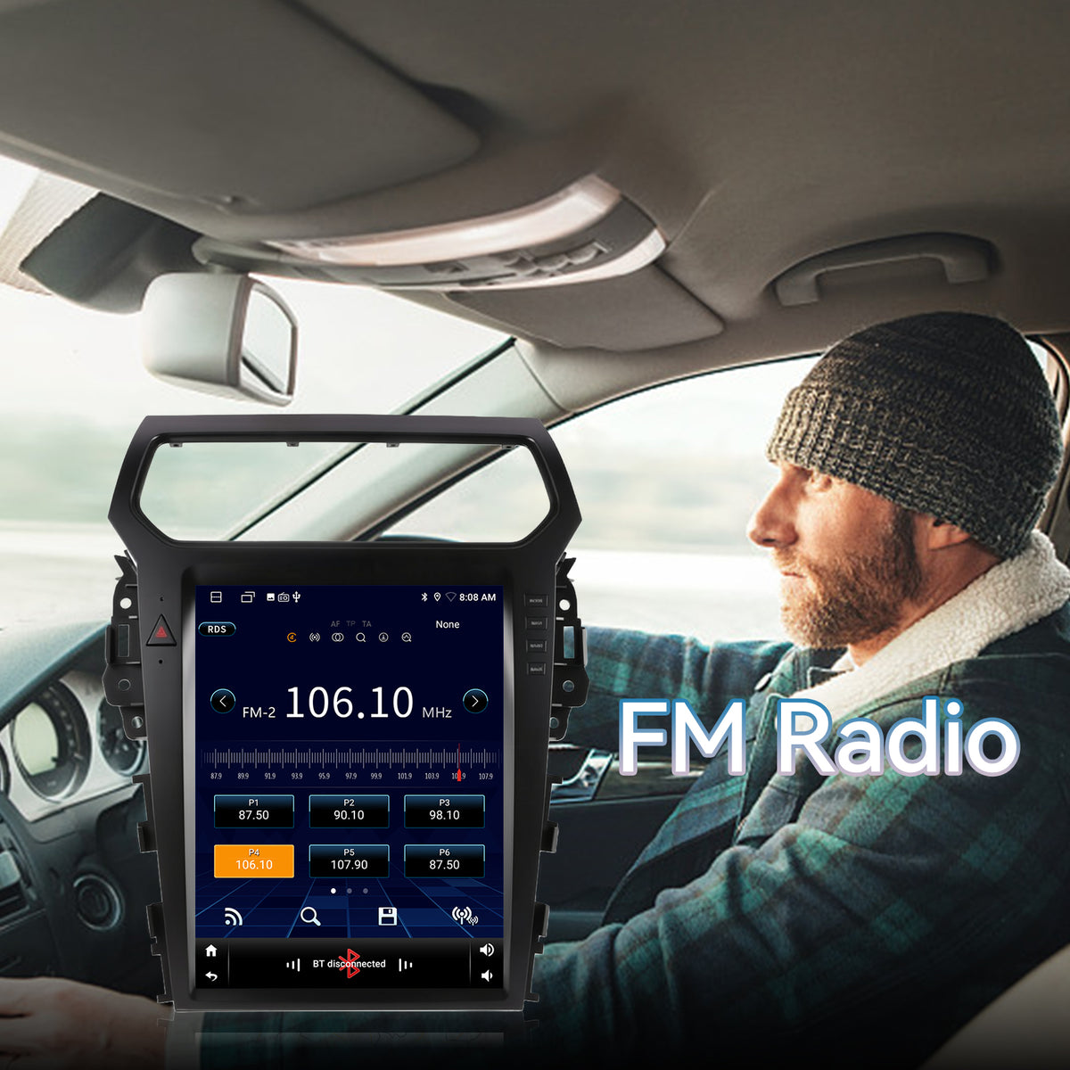 Car Stereo for 2011-2019 Ford Explorer with Wireless CarPlay/Android Auto/